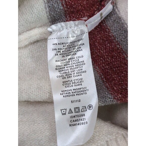 LOFT Poncho Sweater Women M Cream Oversized Casual Cozy Turtleneck Dolman Sleeve - Picture 9 of 11